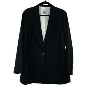 Chico's black blazer stripped lined size 2 single button